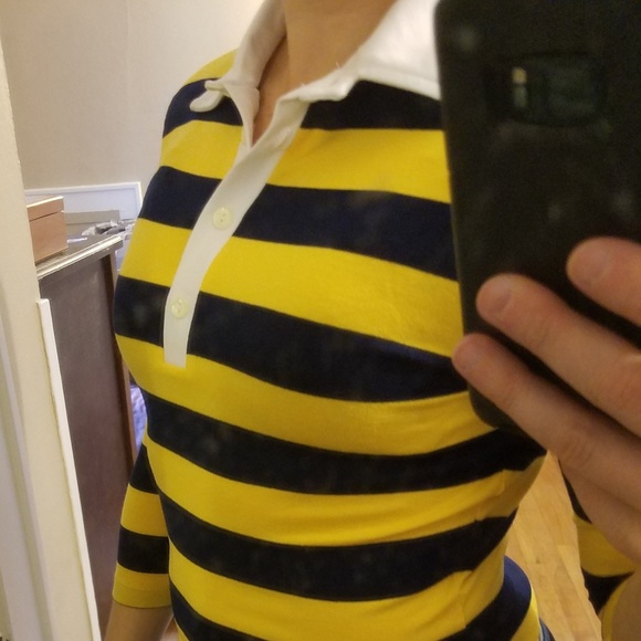 Weaver Girl EUC Rugby Shirt blue and gold - Picture 3 of 3
